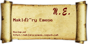 Makláry Emese névjegykártya