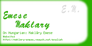 emese maklary business card